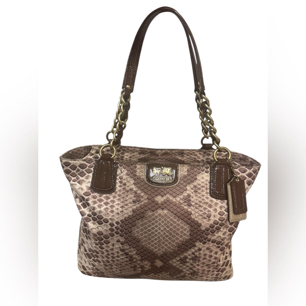 Coach Madison Nylon Python Print Bag - image 1